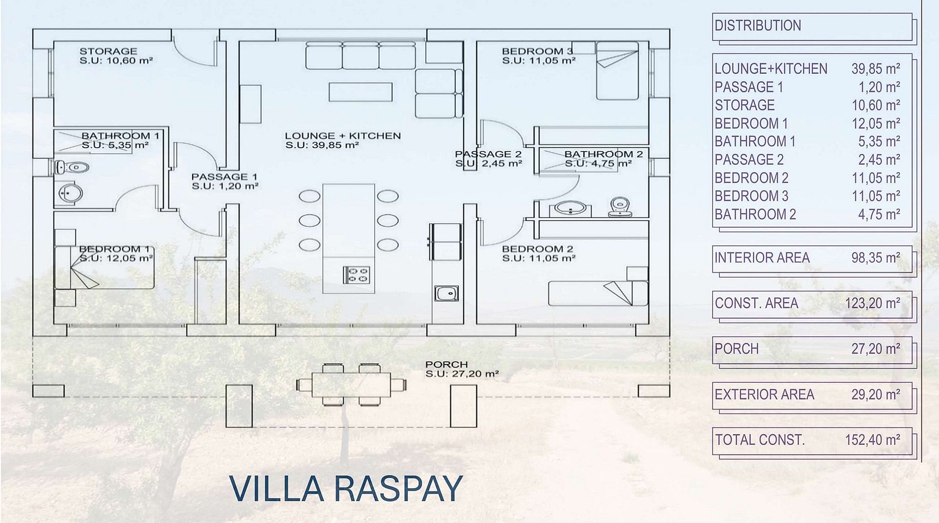 3 !bedroom Willa ! EN Aspe in Medvilla Spanje